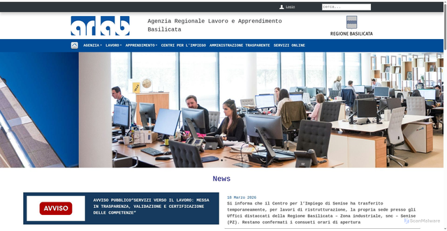 Security scan screenshot of http://www.agenziaregionalelab.it