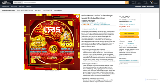 Security scan screenshot of https://www.optimalkan4d-five.vercel.app/