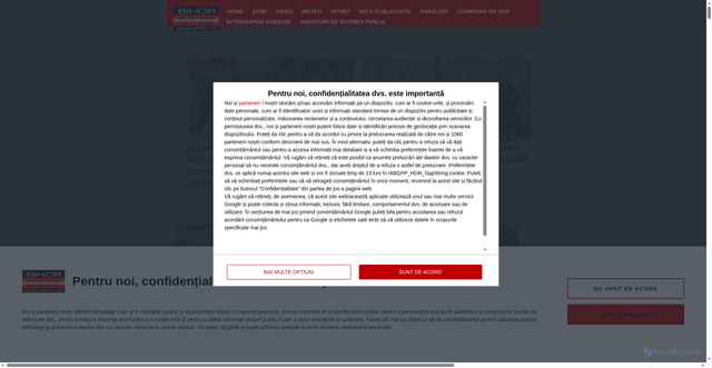 Security scan screenshot of https://www.bihon.ro