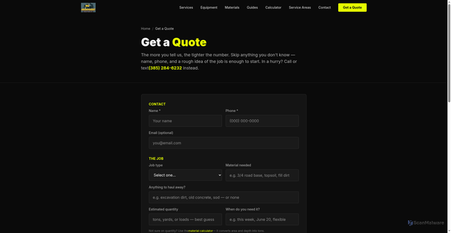 Security scan screenshot of https://ironsidedumptrucks.pages.dev/quote/?city=Murray