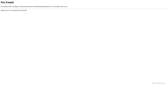 Security scan screenshot of http://www.miami22.com/en/things-to-do/activities-and-sports/on-land/trump-national-doral-2/
