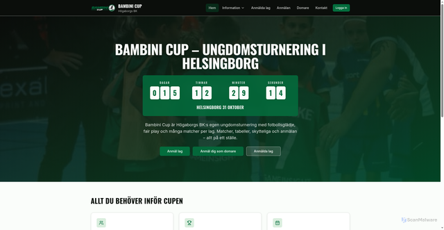 Security scan screenshot of https://bambinicup.se