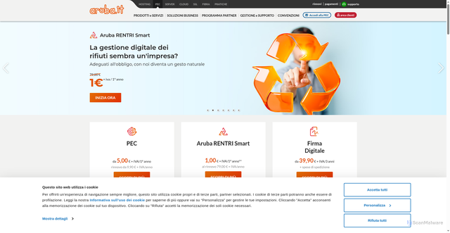 Security scan screenshot of https://www.pec.it/
