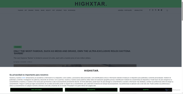 Security scan screenshot of https://highxtar.com/en/only-the-most-famous-such-as-messi-and-drake-own-the-ultra-exclusive-rolex-daytona-barbie/