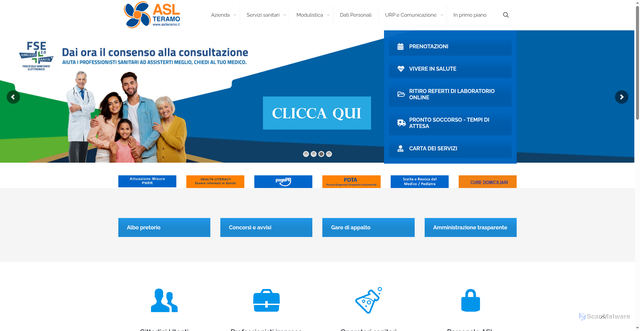 Security scan screenshot of https://www.aslteramo.it