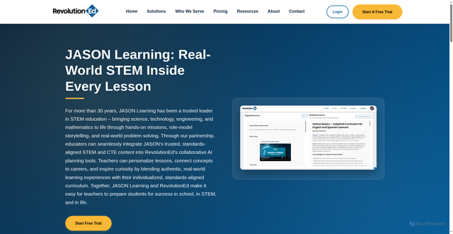 Security scan screenshot of https://revolutioned.ai/jason-learning/