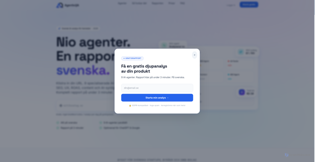 Security scan screenshot of https://agenticqa.se