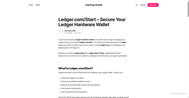 Security scan screenshot of https://starting-install.ghost.io/start-en-us/