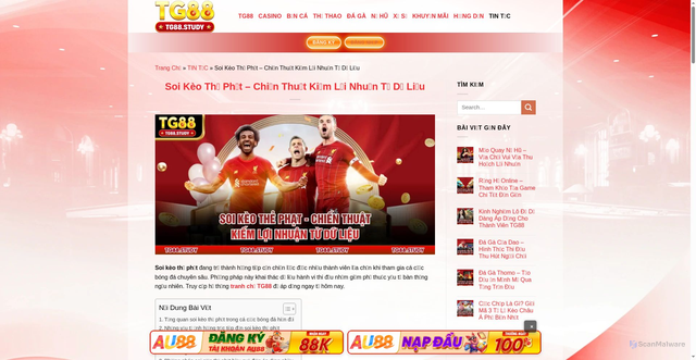 Security scan screenshot of https://tg88-nio.com/soi-keo-the-phat/