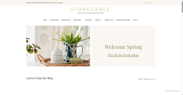 Security scan screenshot of https://stonegableblog.com