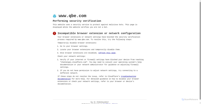 Security scan screenshot of https://qbe.com