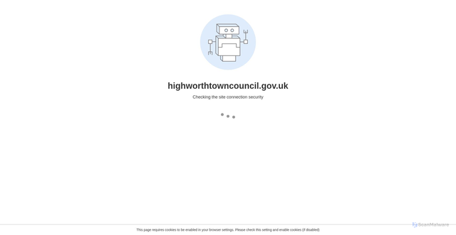 Security scan screenshot of https://www.highworthtowncouncil.gov.uk/