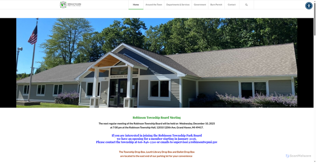 Security scan screenshot of https://robinsontwpmi.gov/