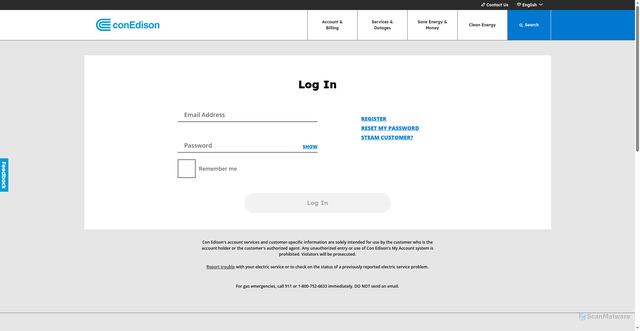 Security scan screenshot of https://cned.opower.com
