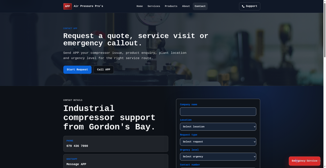 Security scan screenshot of https://airpressurepros.pages.dev/contact.html
