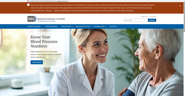 Security scan screenshot of https://www.nih.gov/