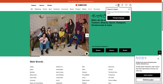Security scan screenshot of https://www.zalando.com