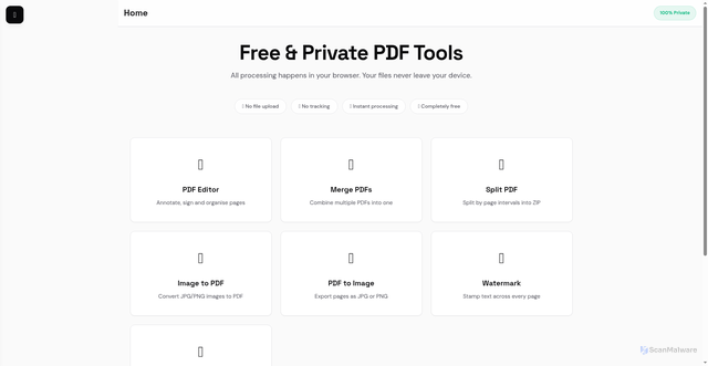 Security scan screenshot of https://pdftools-al3.pages.dev/