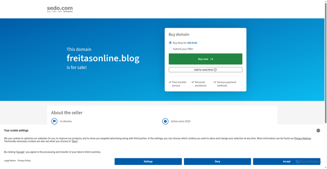 Security scan screenshot of https://freitasonline.blog/