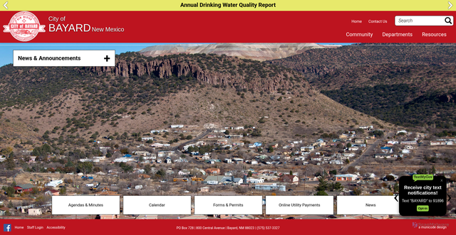 Security scan screenshot of https://cityofbayardnm.gov/