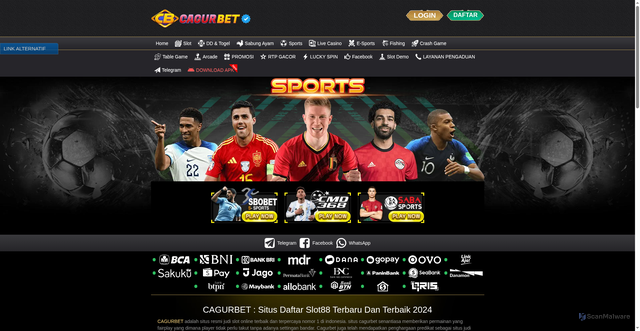Security scan screenshot of https://cagurbetapk1.xyz/desktop/game/sports/saba