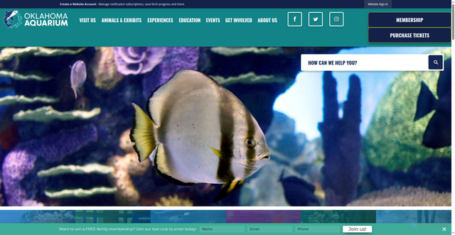 Security scan screenshot of https://www.okaquarium.org/