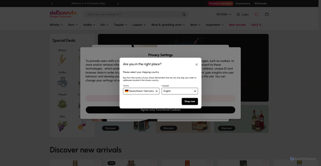 Security scan screenshot of https://www.delicando.com
