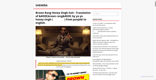 Security scan screenshot of https://ranehes.pages.dev/post/brown-rang-honey-singh-suit/