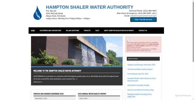 Security scan screenshot of https://hswa-pa.org/
