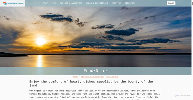 Security scan screenshot of https://www.sdmissouririver.com/explore-adventure/food-drink/