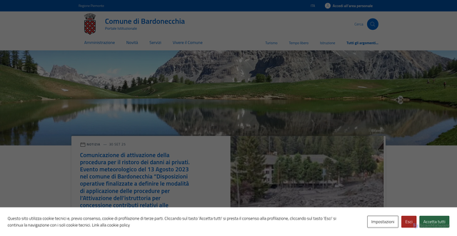 Security scan screenshot of https://comune.bardonecchia.to.it/