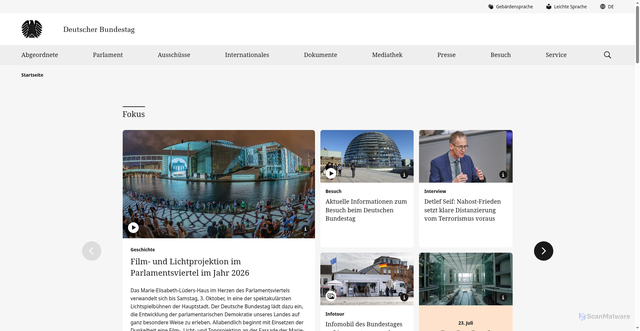 Security scan screenshot of https://www.bundestag.de