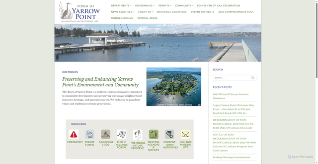 Security scan screenshot of https://yarrowpointwa.gov/