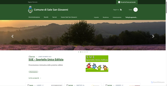 Security scan screenshot of https://www.comune.salesangiovanni.cn.it/