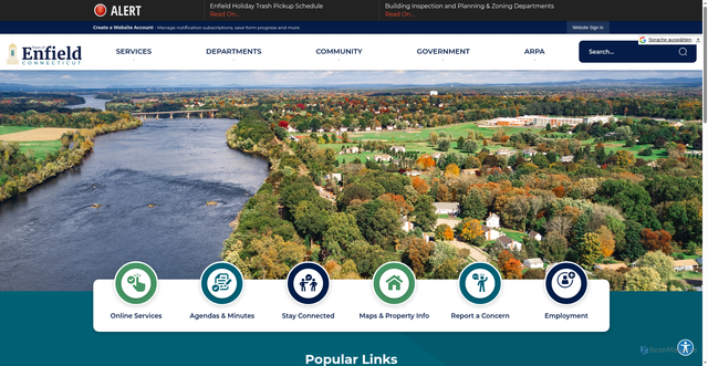 Security scan screenshot of https://enfield-ct.gov/