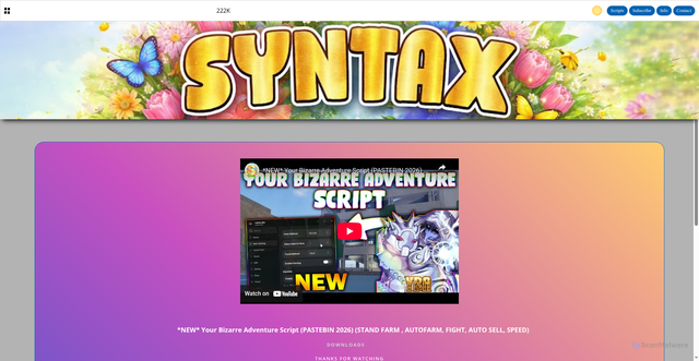 Security scan screenshot of https://syntaxyt.com/v/BySjpWhk42M?wo=2LW/YourBizzareAdvv