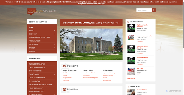 Security scan screenshot of https://bureaucounty-il.gov/