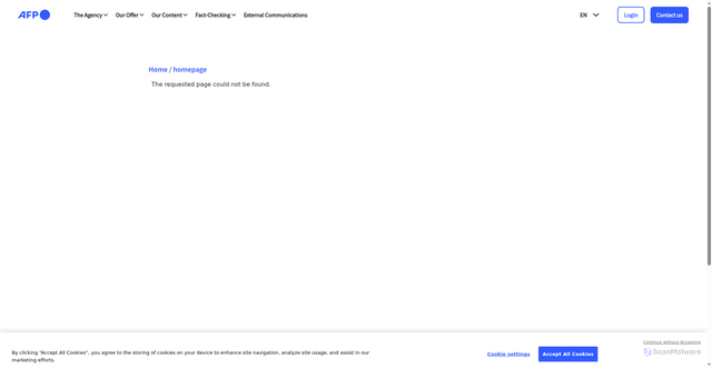 Security scan screenshot of https://www.afp.com/en/abhishek-blitz-powers-india-t20-win-over-afghanistan