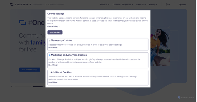 Security scan screenshot of https://dreambroker.com