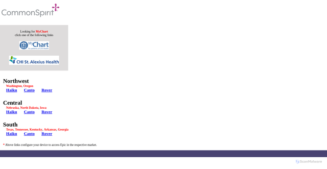 Security scan screenshot of https://mychart.chihealth.com