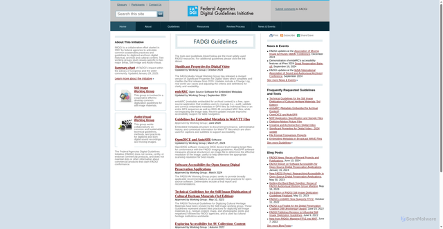 Security scan screenshot of https://www.digitizationguidelines.gov/
