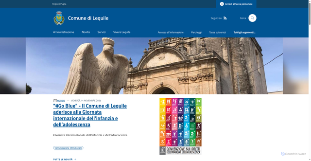 Security scan screenshot of https://www.comune.lequile.le.it/
