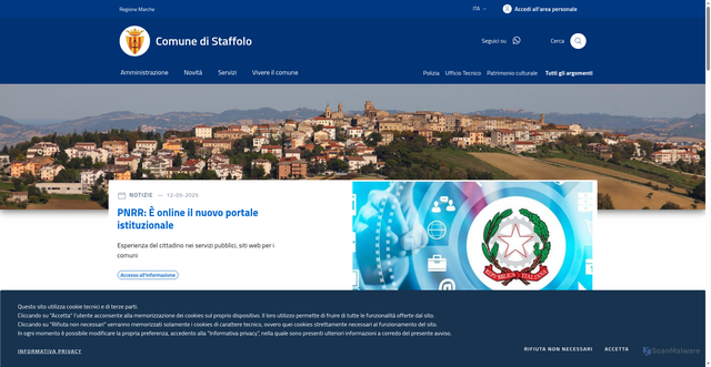 Security scan screenshot of https://www.comune.staffolo.an.it/