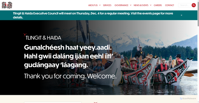 Security scan screenshot of https://tlingitandhaida.gov/