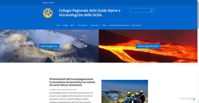 Security scan screenshot of https://www.guidealpinevulcanologichesicilia.it/