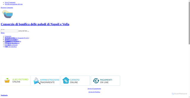 Security scan screenshot of https://www.consorziobonificanapoli.it/