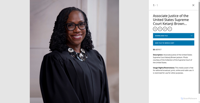 Security scan screenshot of https://newsroom.loc.gov/associate-justice-of-the-united-states-supreme-court-ketanji-brown-jackson./a/18cdfc27-d9c6-4925-bd76-14594a421413