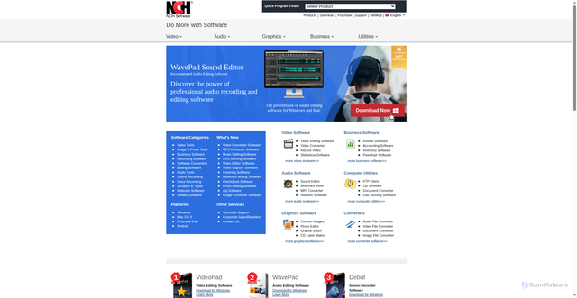 Security scan screenshot of https://nchsoftware.com