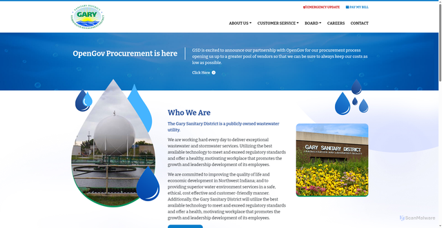 Security scan screenshot of https://garysanitary.gov/