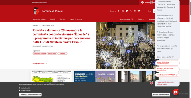 Security scan screenshot of https://www.comune.rimini.it/